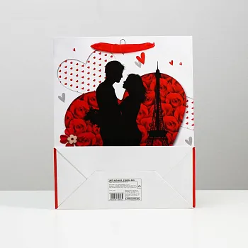 Подарочный пакет 'Романтичная пара Love' - 32 х 26 см.