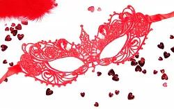 Красная ажурная текстильная маска 'Кэролин'