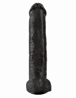 Чёрный фаллоимитатор-гигант 15' Cock with Balls - 40,6 см.