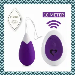Фиолетовое виброяйцо на радиоуправлении Anna Vibrating Egg Remote