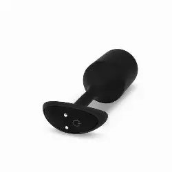 Огромный Черная пробка для ношения с вибрацией Snug Plug 4 - 14 см.