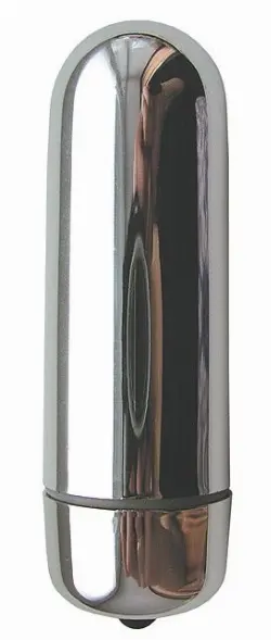 Серебристая гладкая пуля с вибрацией - 6,4 см. для вагины