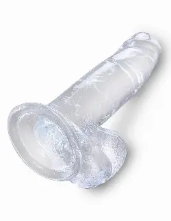 Прозрачный фаллоимитатор 7' Cock with Balls - 20,3 см.