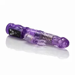 Фиолетовый вибромассажер Petite Jack Rabbit - 24 см. с вибростимуляцией клитора