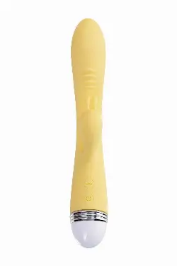 Желтый вибратор-кролик Aster - 22 см.