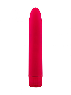 Малиновый матовый пластиковый вибратор - 14 см. для вагины