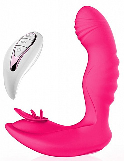 Ярко-розовый вибратор Mermaid с пультом ДУ (система кролик)