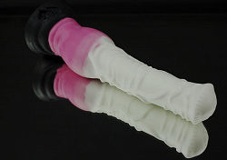 Бело-розовый фаллоимитатор 'Пони large' - 26,5 см.