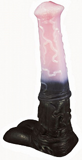 Черно-розовый фаллоимитатор 'Мустанг large' - 43,5 см.