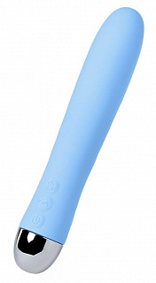 Анальный Голубой силиконовый вибратор с функцией нагрева и пульсирующими шариками FAHRENHEIT - 19 см.